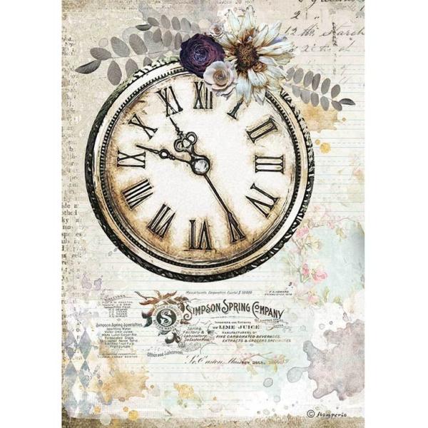 Stamperia A4 Rice Paper Journal Clock DFSA4555