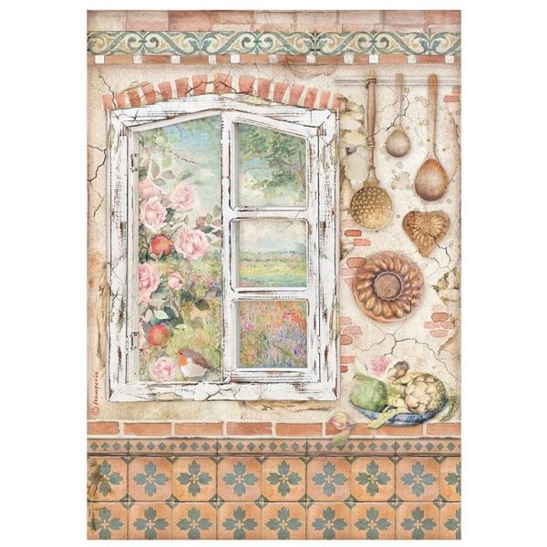 Stamperia A4 Rice Paper Casa Granada Window DFSA4656