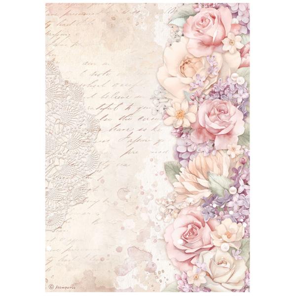 DFSA4832 Stamperia Romance Forever A4 Reispapier Floral Border