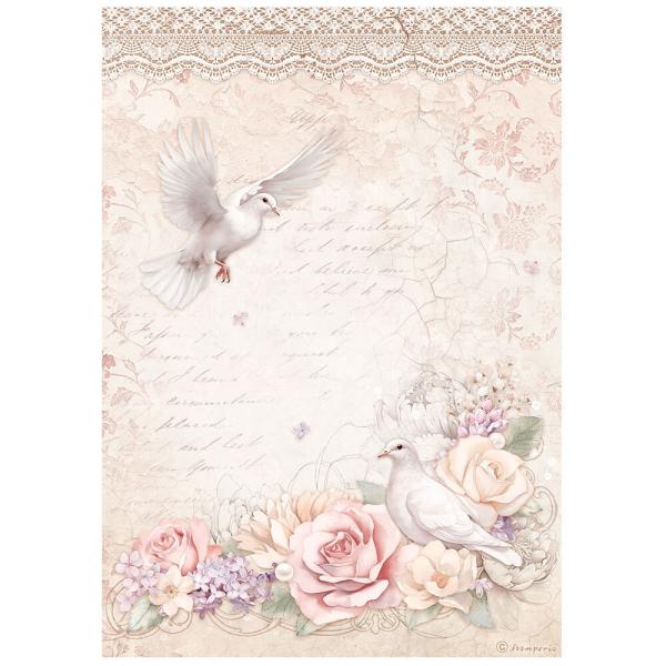 DFSA4834 Stamperia Romance Forever A4 Reispapier Doves