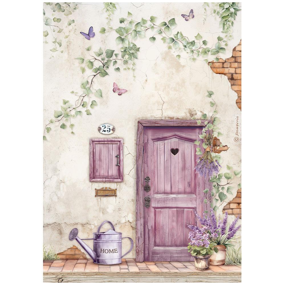 DFSA4886 Stamperia Lavender A4 Reispapier Door