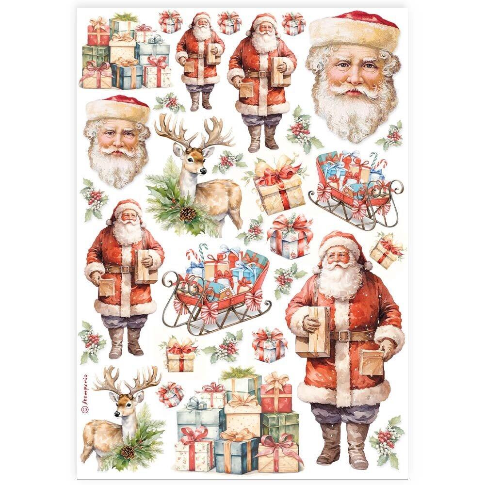 DFSA4919 Stamperia Classic Christmas A4 Reispapier Santa Claus