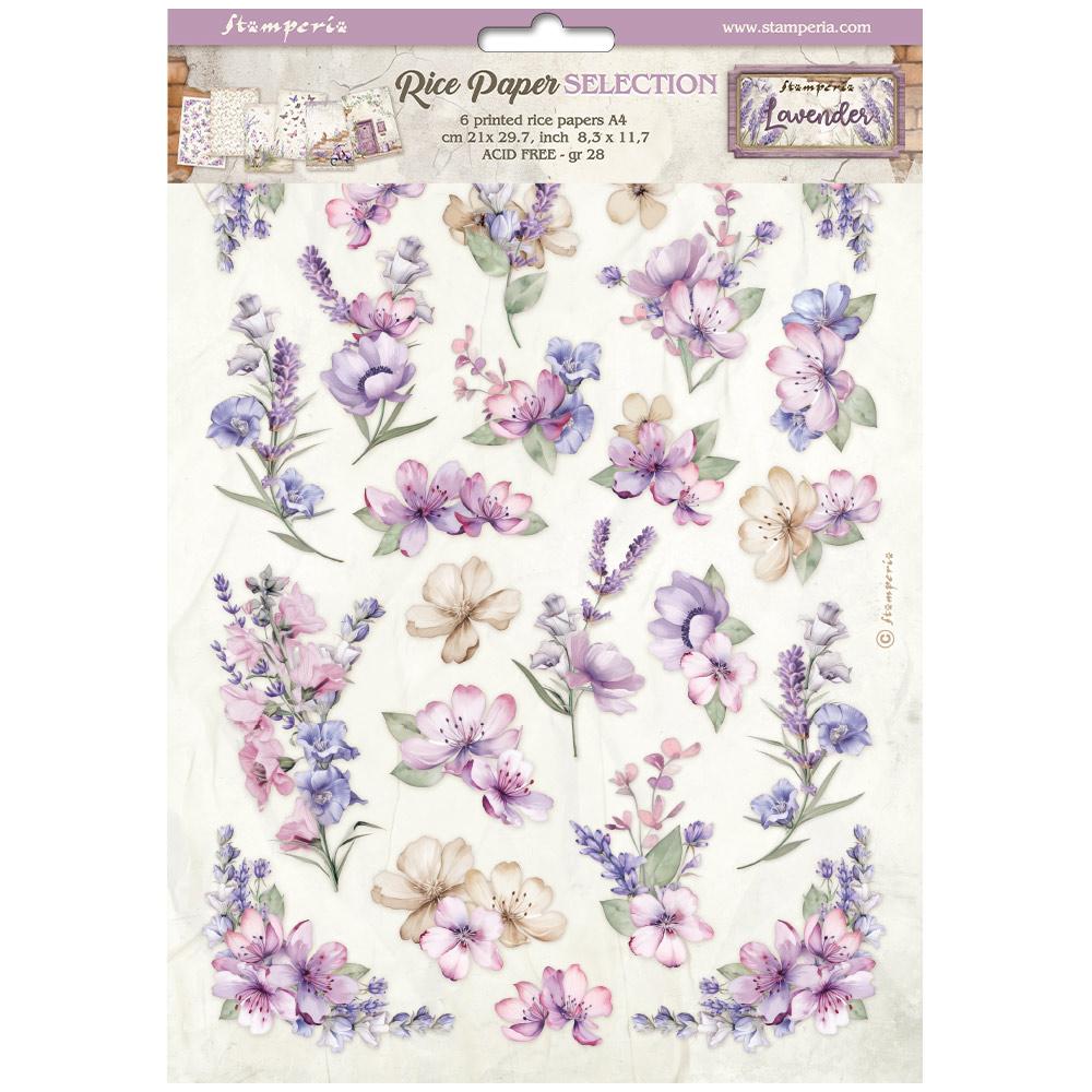 DFSA4XLV Stamperia Lavender A4 Reispapier SET