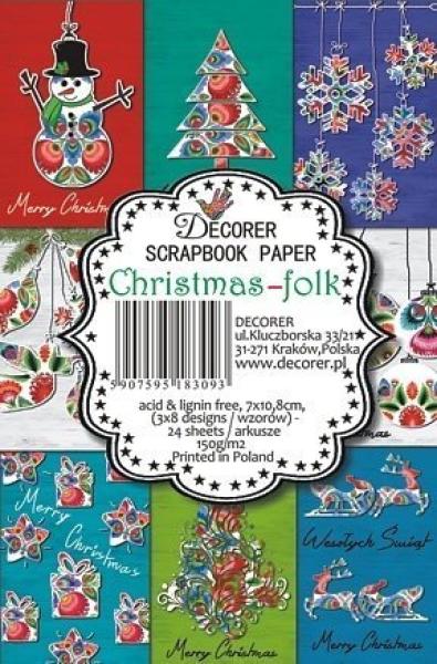 #17 Decorer Mini Scrapbook Paper Set Christmas Folk