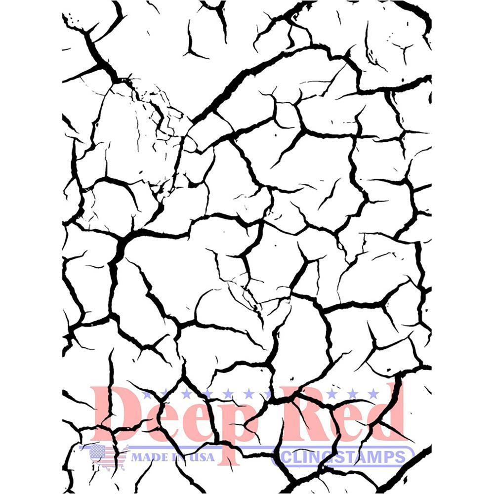 Deep Red Cling Stamp Cracked Earth #3X505692