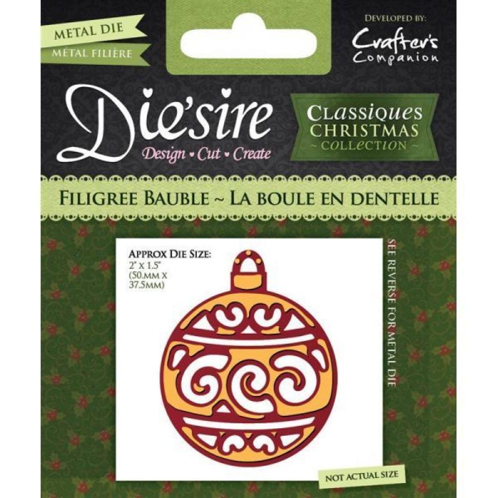 Die'sire Classiques Christmas Die - Filigree Bauble