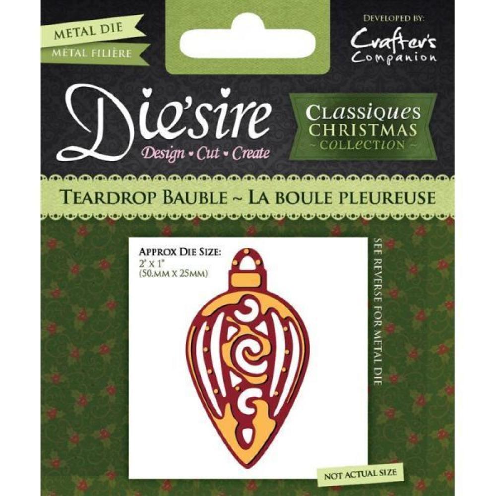 Die'sire Classiques Christmas Die - Teardrop Bauble