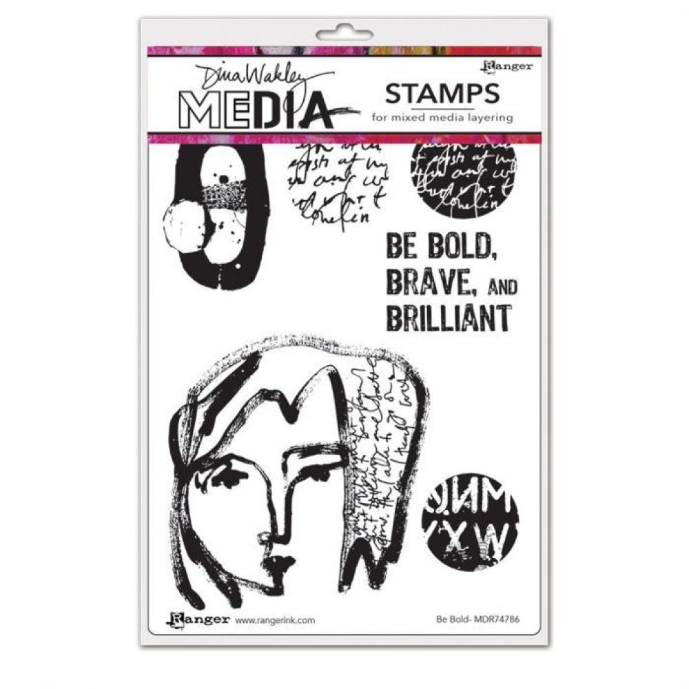 Dina Wakley Media Cling Stamps Be Bold