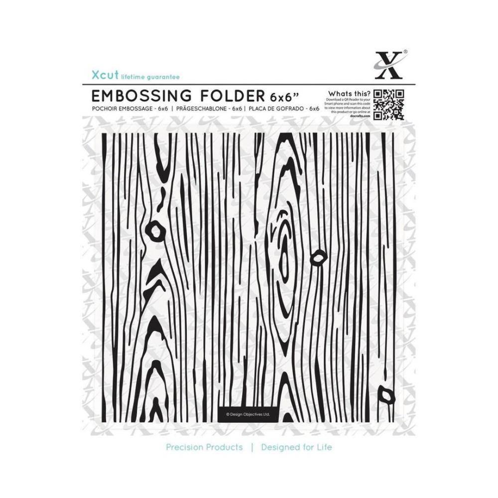 DoCrafts XCUT 6x6 Embossing Folder Woodgrain #515173