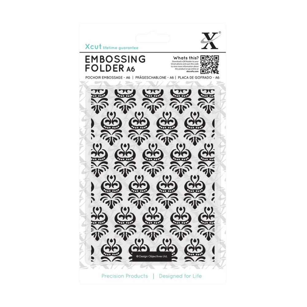 DoCrafts XCUT Embossing Folder Damask Pattern