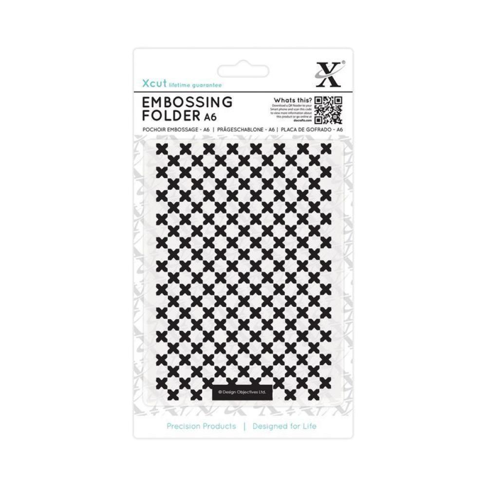 DoCrafts XCUT Embossing Folder Moroccan Cross Tile #515158