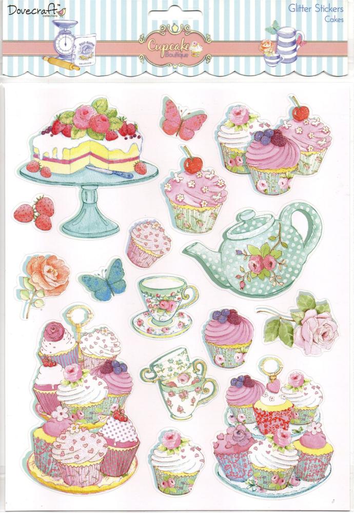 Dovecraft A4 Glittered Stickers Cakes