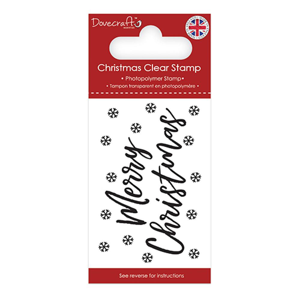 Dovecraft Christmas Clear Stamps Merry Christmas #173