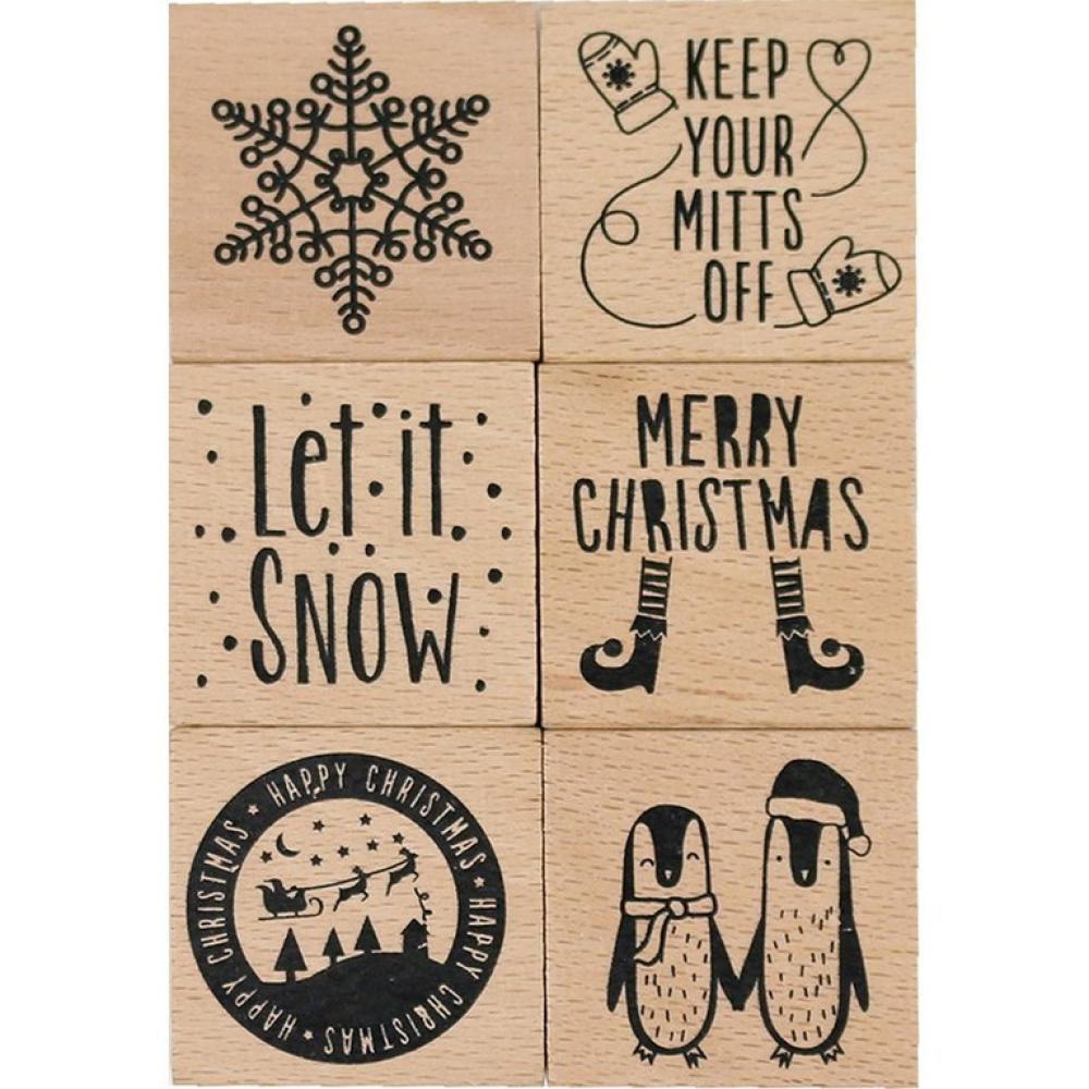 Dovecraft Wooden Stamp Set Winter