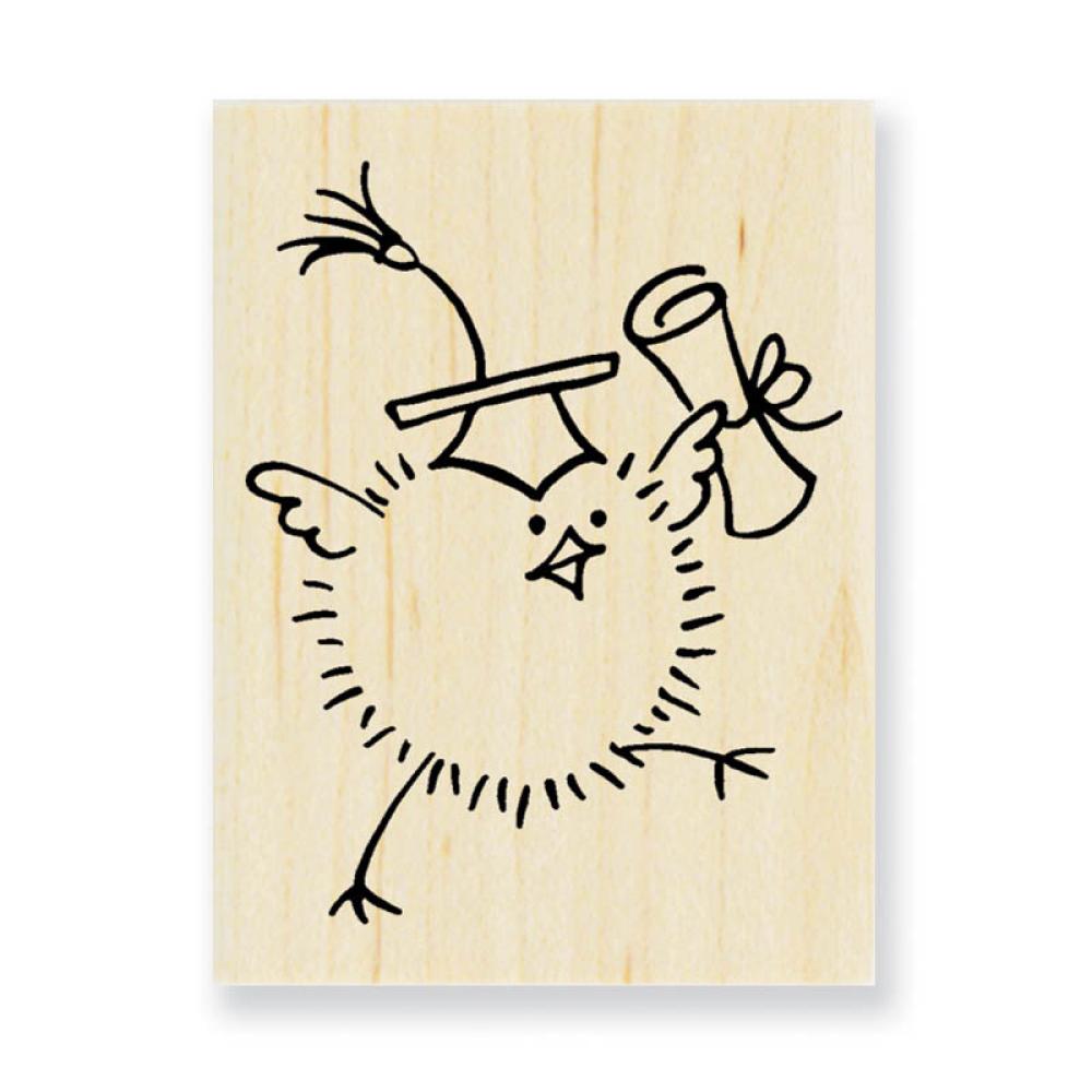 Stampendous Wooden Stamp Graduate Chick E176