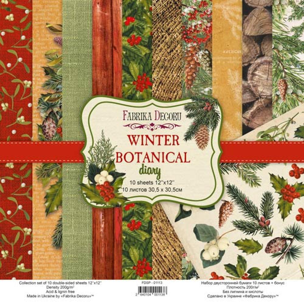 Fabrika Decoru 12x12 Paper Pack Winter Botanical Diary