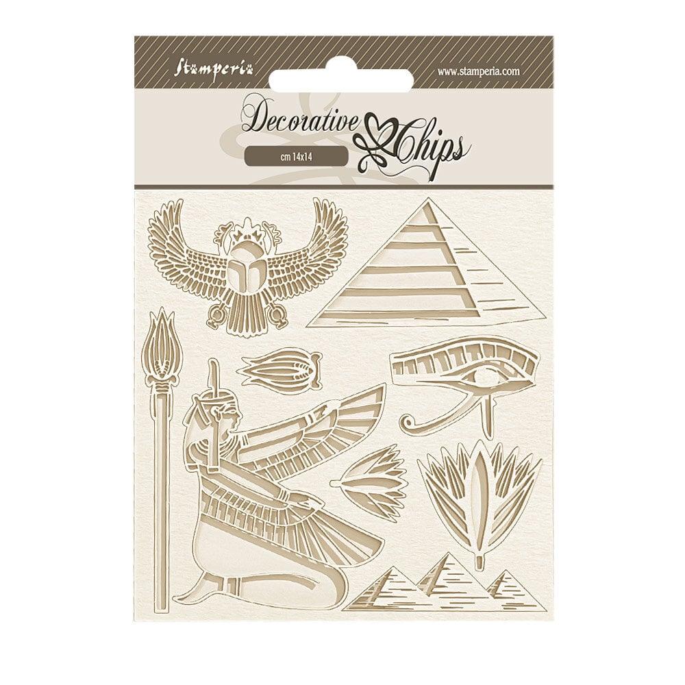 SCB222 Stamperia Fortune Decorative Chips Egypt Pyramid