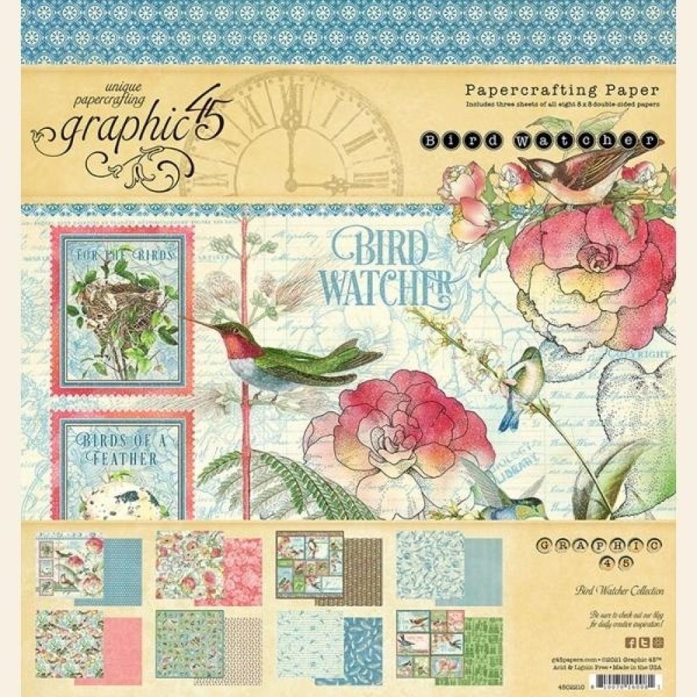 Graphic 45 Bird Watcher 8x8 Pad (4502210)