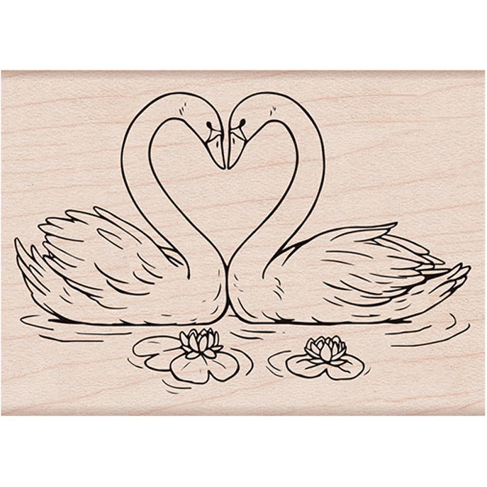 Hero Arts Mounted Rubber Stamp Loving Swans #6260