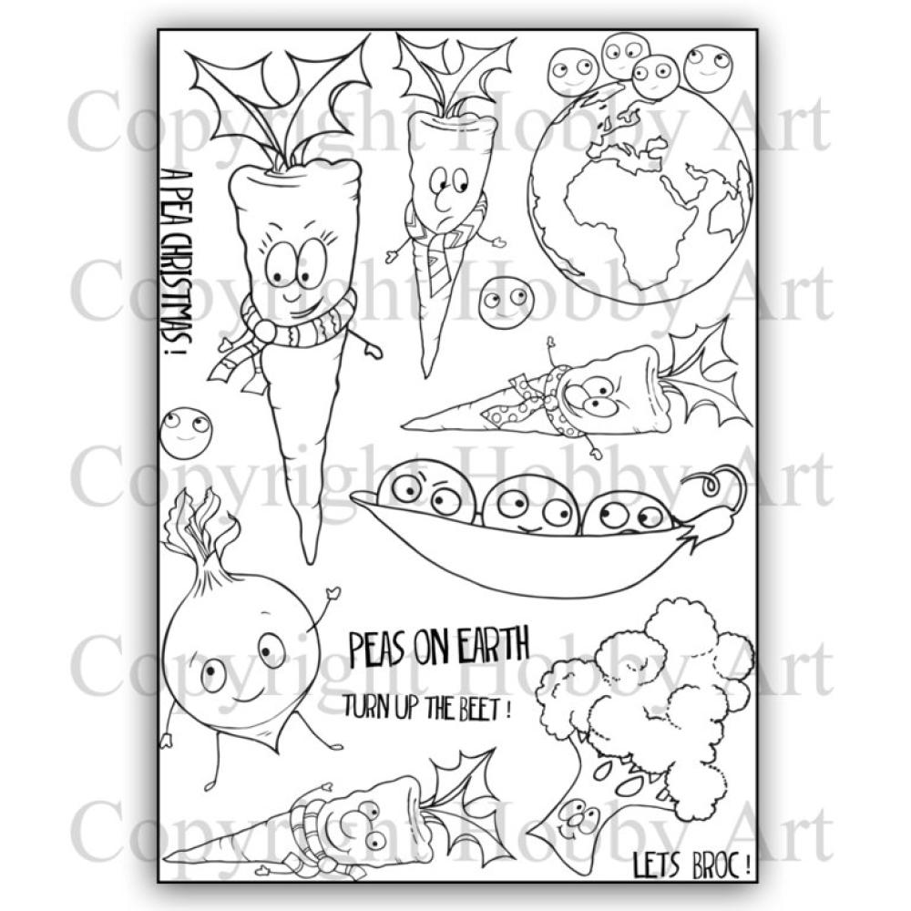 Hobby Art Clear Stamps Christmas Veg CS324D