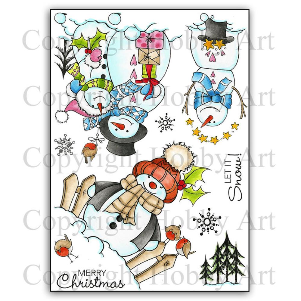 Hobby Art Clear Stamps Snowmen Buddies