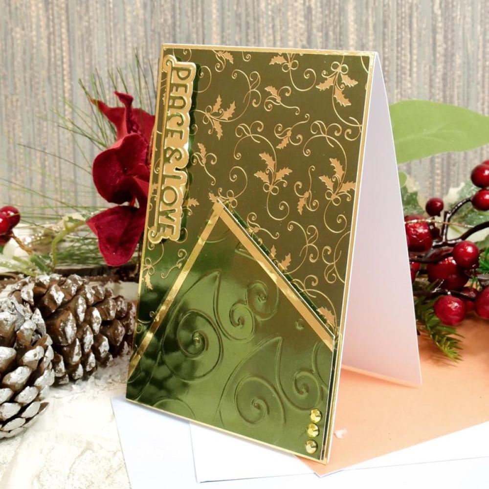 Hunkydory Crafts Essential Foiled Mirri Card Holly MCD815