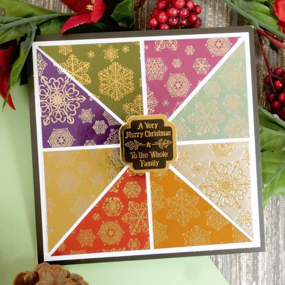 Hunkydory Crafts Foiled Mirri Card Snowflakes MCD814