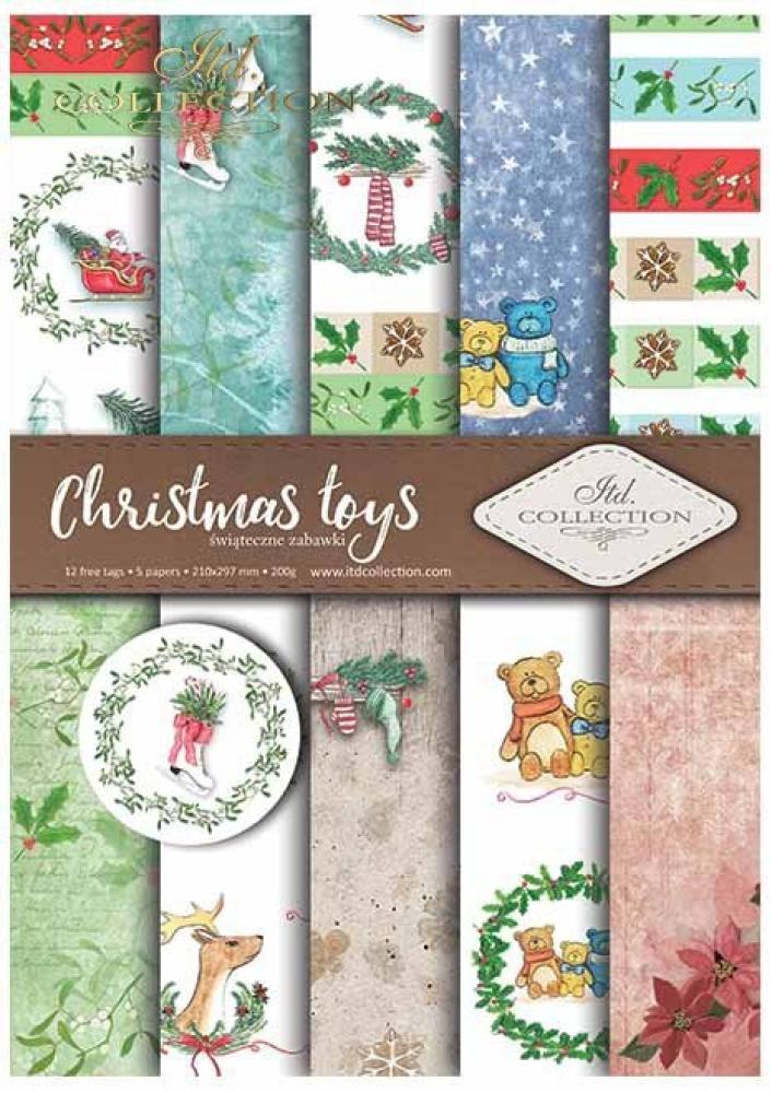 ITD Collection A4 Paper Pack Christmas Toys