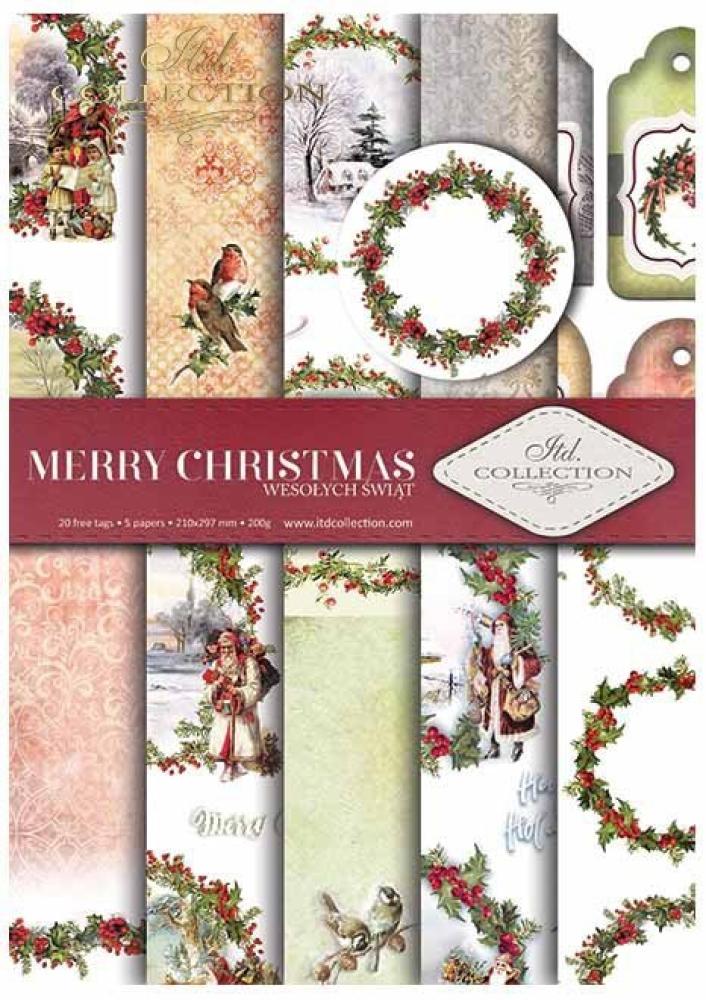 ITD Collection A4 Paper Pack Merry Christmas