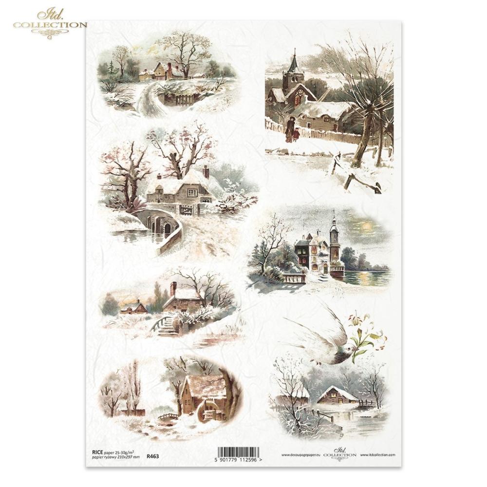 ITD Collection A4 Rice Paper Winter Views R0463