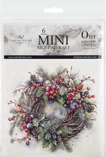 ITD Collection Mini Rice Paper Set Winter Wreaths RSM099