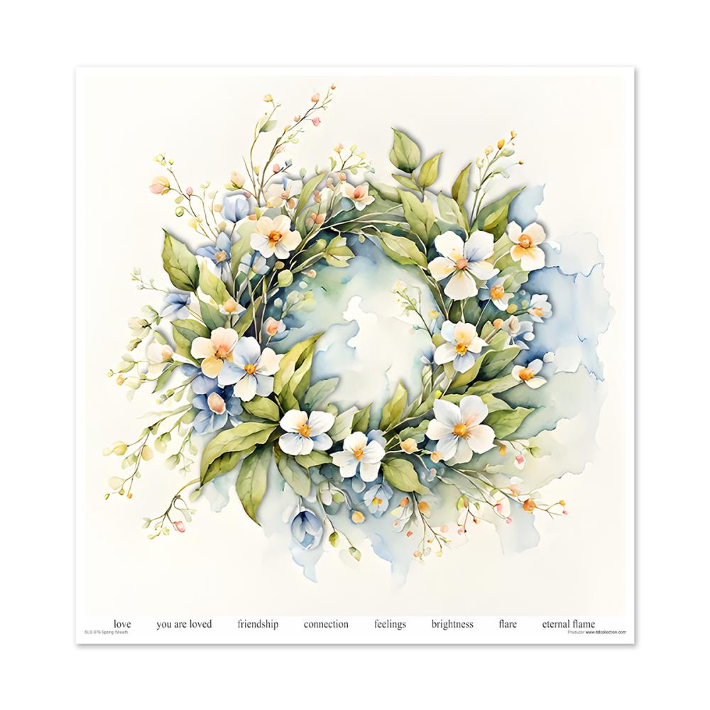 ITD Collection Spring Wreath 12x12 Paper Pad #076