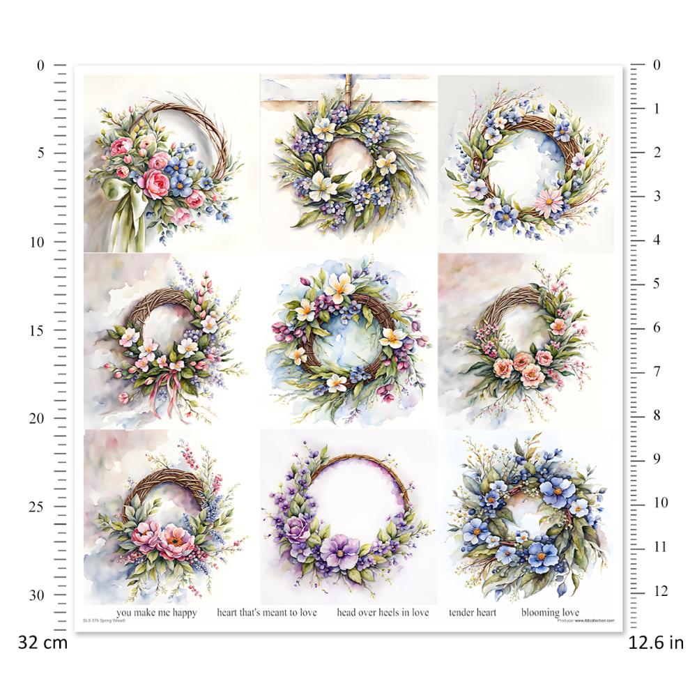 ITD Collection Spring Wreath 12x12 Paper Pad #076