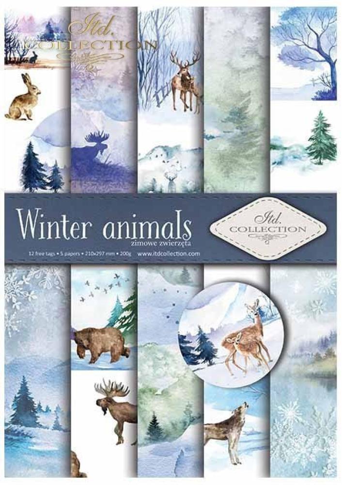 ITD Collection A4 Paper Pack Winter Animals