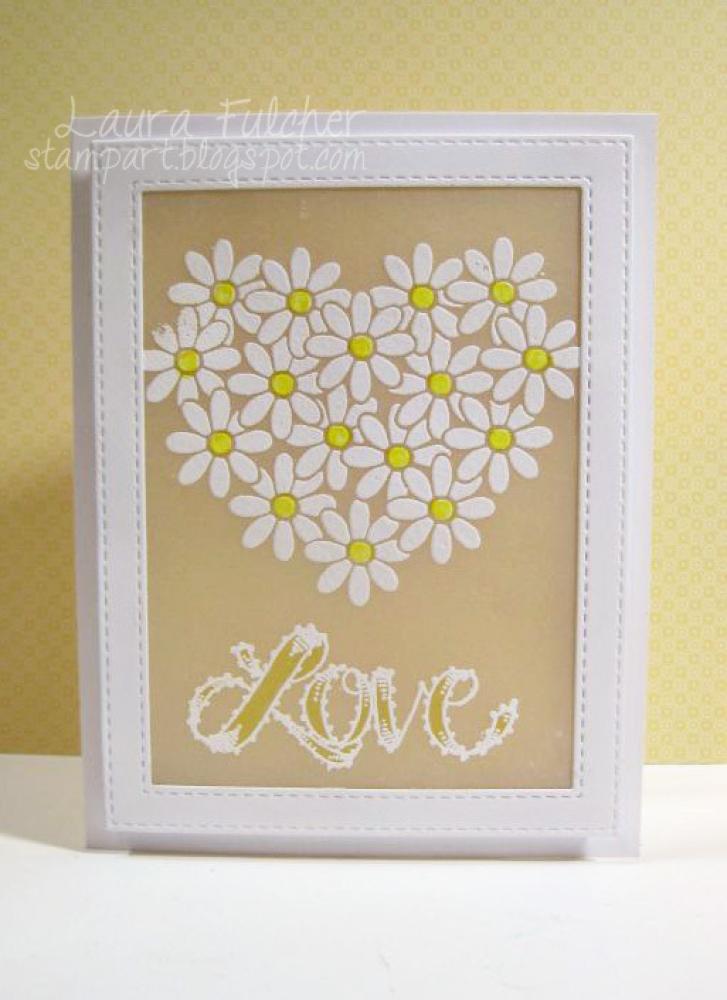 Impression Obsession Stamp Daisy Heart Reverse