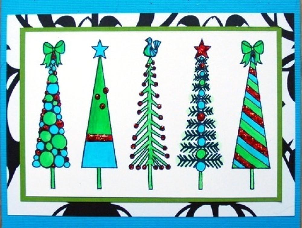 Impression Obsession Stamp Tall Trees