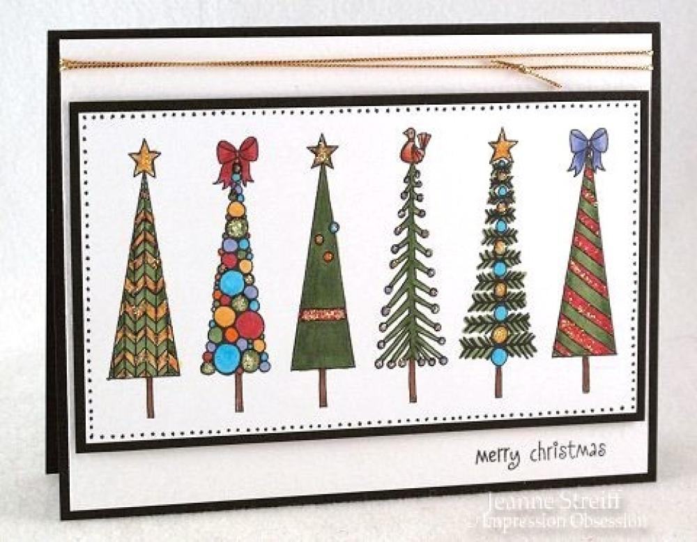 Impression Obsession Stamp Tall Trees