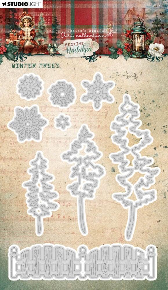 Jenine's Mindful Art Festive Nostalgia Dies Winter Trees #905