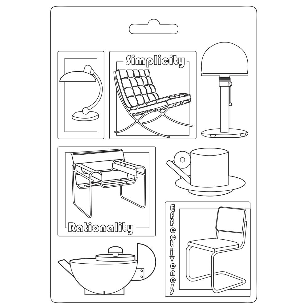 Stamperia A5 Soft Mould Bauhaus Chairs #5627