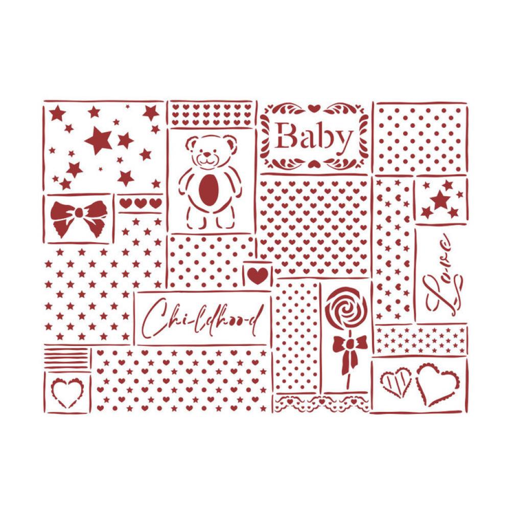 Stamperia Stencil D DayDream Patchwork KSD313