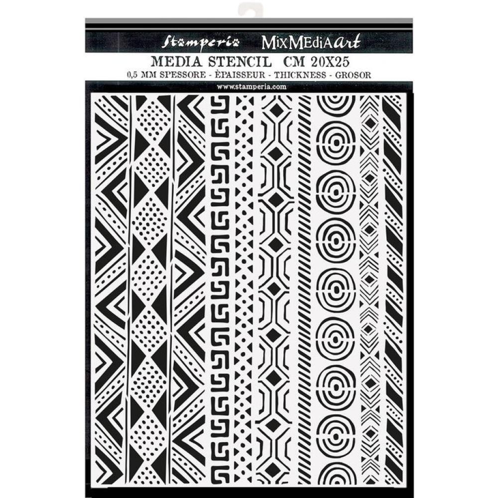 Stamperia Thick Stencil Savana Tribal Borders KSTD102