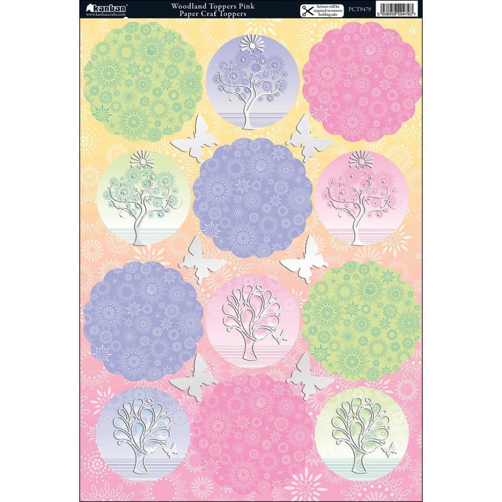 Kanban Cardstock Woodland Toppers Pink #9479