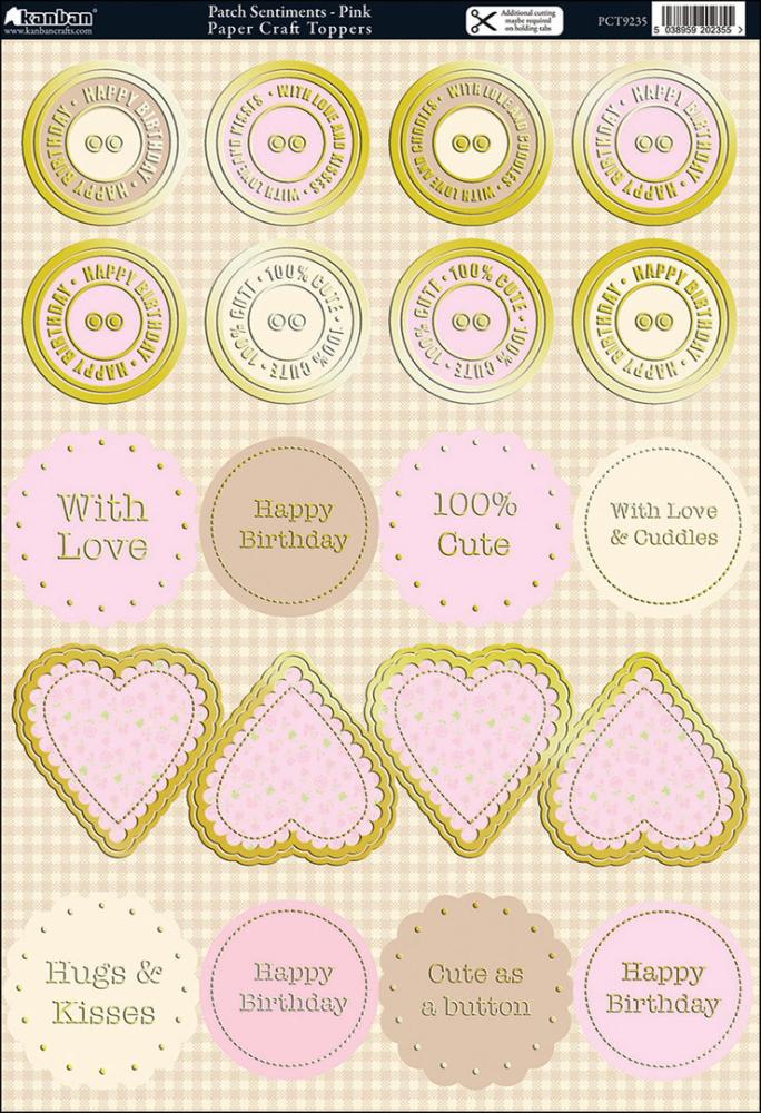 SALE Kanban Die-Cut Punch-Out Sheet Patch Sentiments #9235