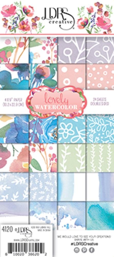 LDRS Creative Lovely Watercolor 4x9 Inch Paper Pack #4120