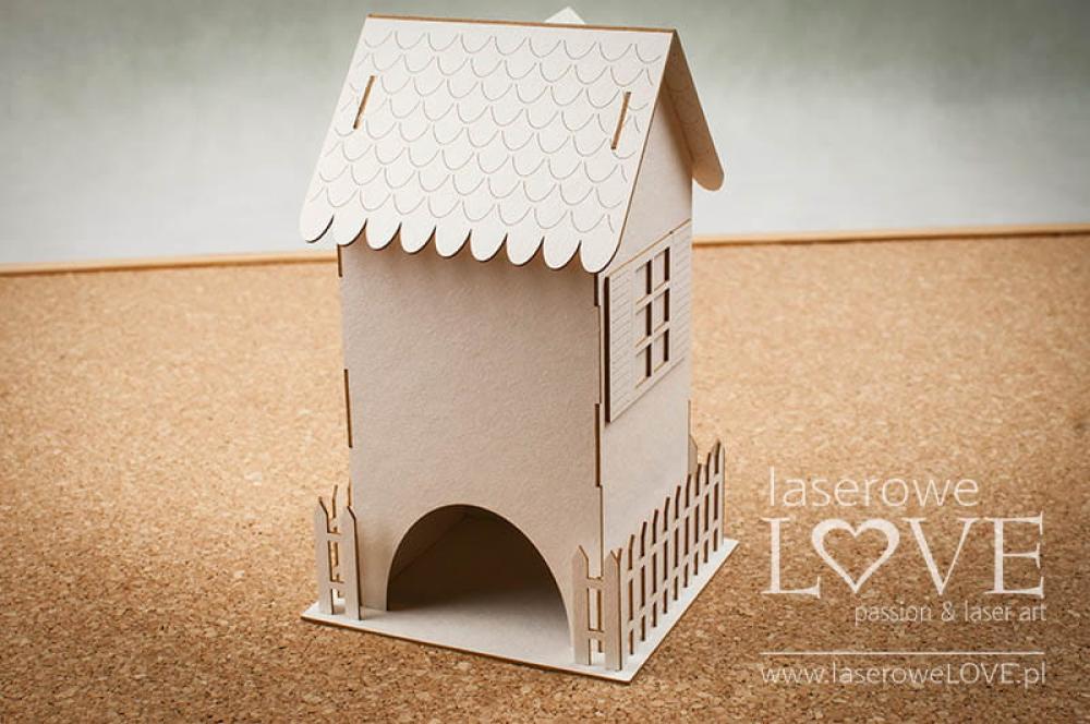 Laserowe Love  3D Tenement House Tea Box