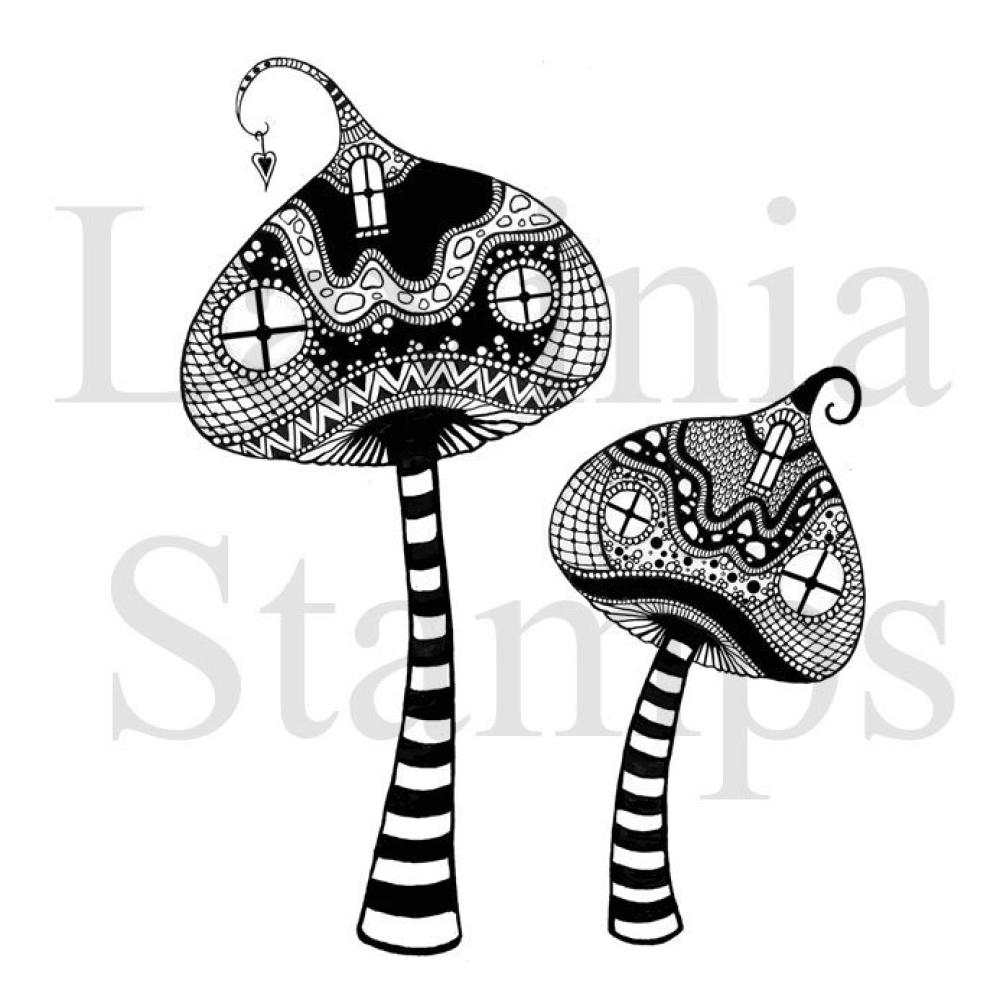 LAV317 Lavinia Stamp Zen Tall Mushrooms