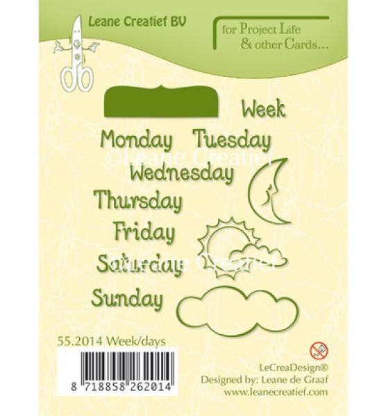 Leane Creatief Stamp Week/Days English Text #55.2014