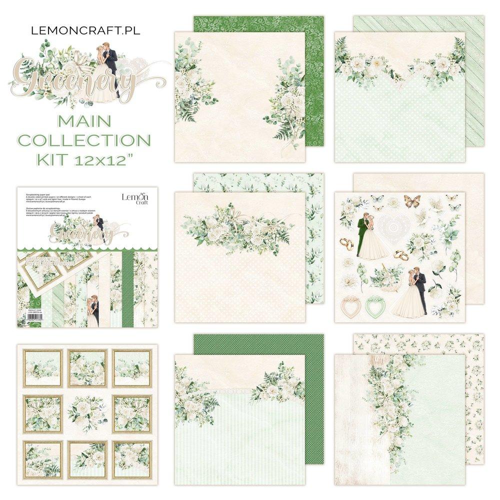 Lemon Craft 12x12 Paper Pack Greenery