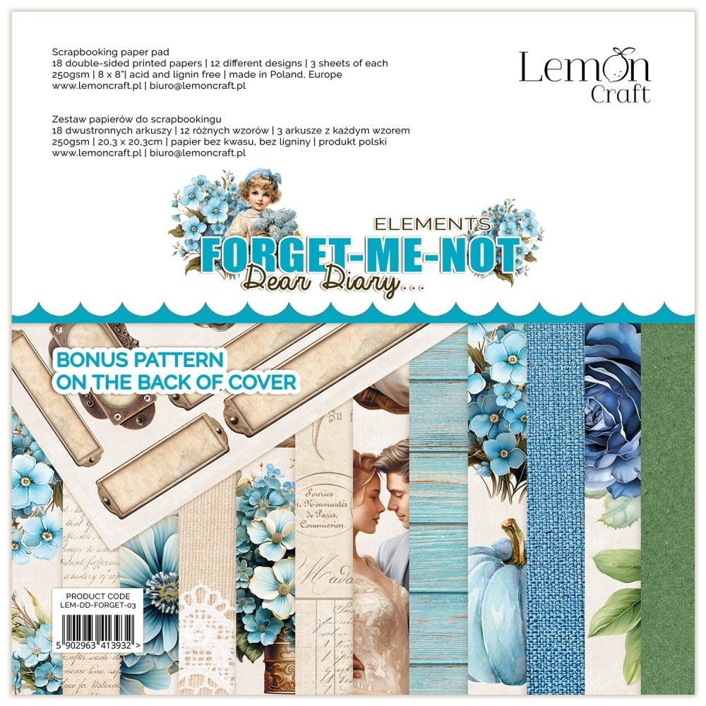 Lemon Craft Dear Diary Forget me not 8x8 Paper Pad Elements