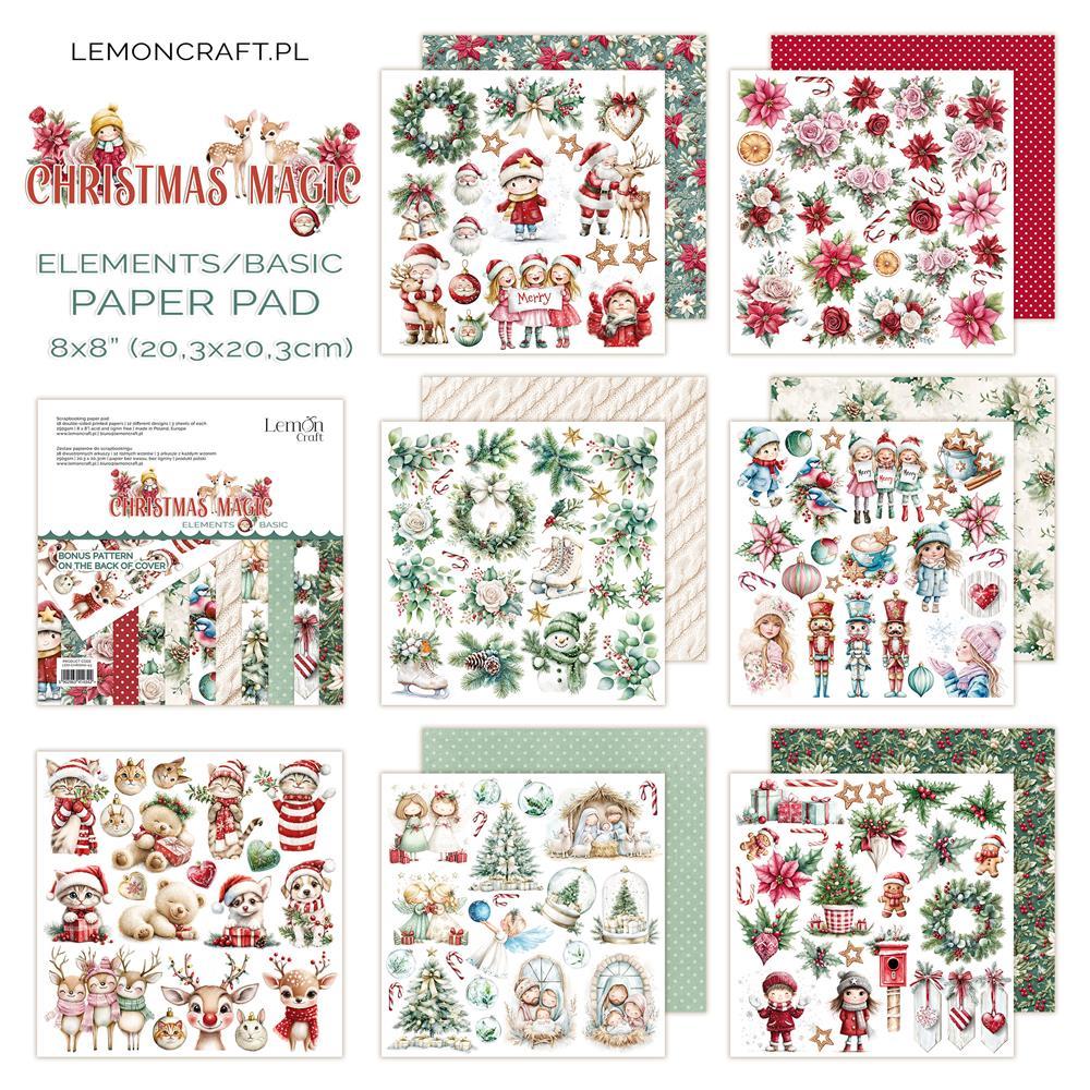 LemonCraft Christmas Magic 8x8 Paper Pad Elements Basic